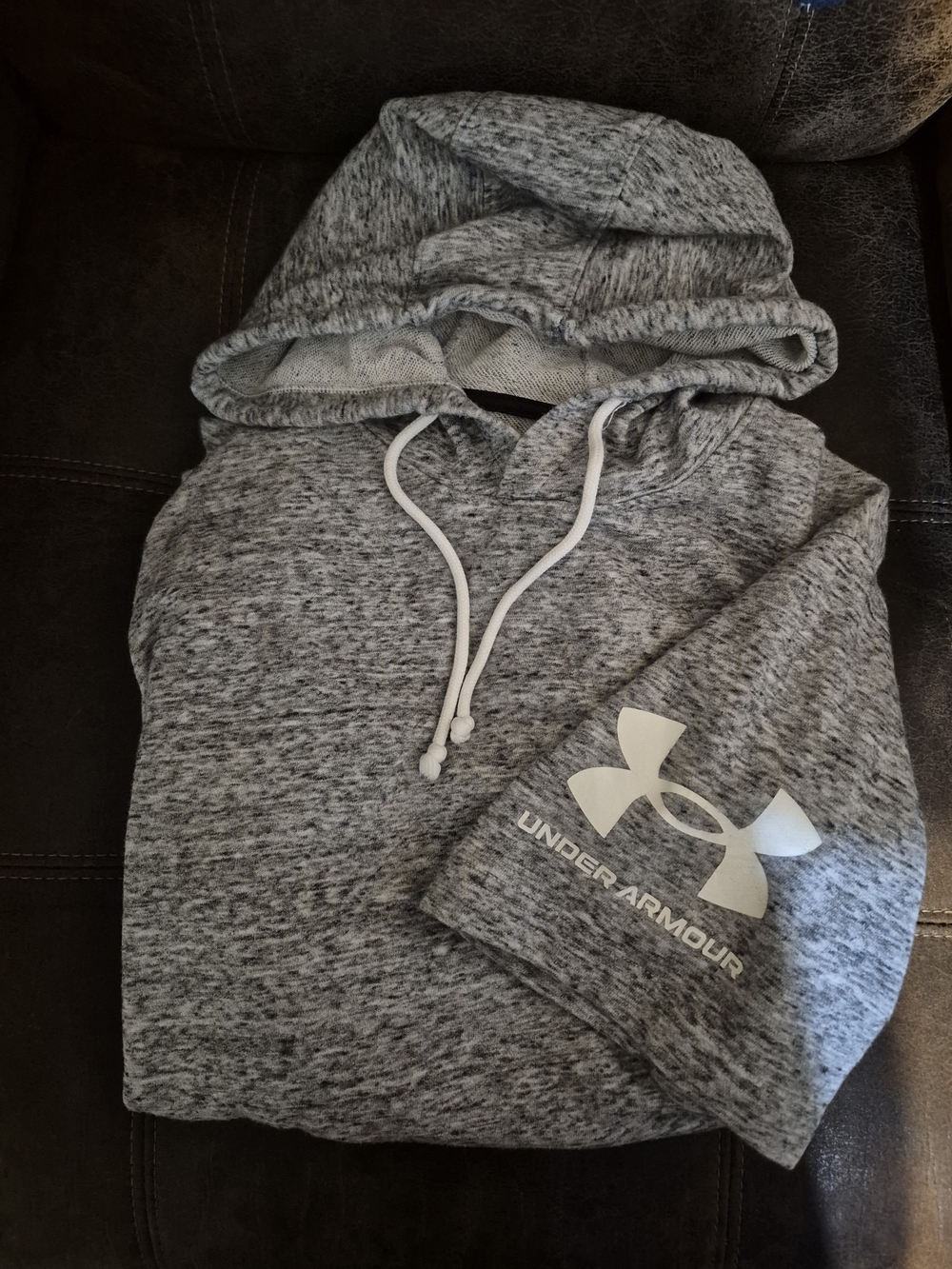 Under Armour Marled Gray Hooded Crewneck Sweatshirt